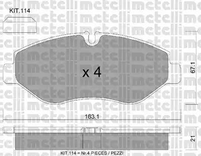 Metelli 22-0671-2 - Set placute frana,frana disc aaoparts.ro