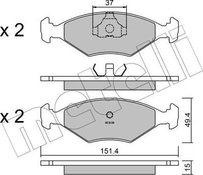 Metelli 22-0057-5 - Set placute frana,frana disc aaoparts.ro