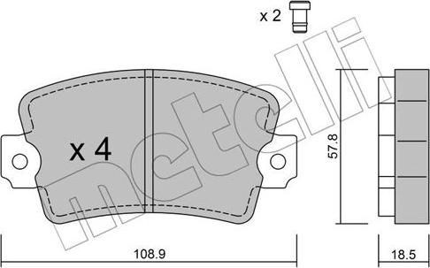 Metelli 22-0186-0 - Set placute frana,frana disc aaoparts.ro
