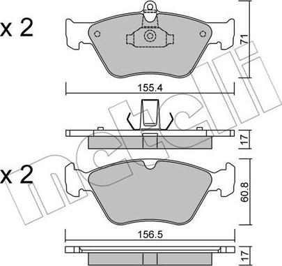 Metelli 22-0128-0 - Set placute frana,frana disc aaoparts.ro