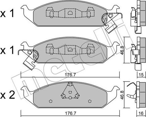 Metelli 22-0355-0 - Set placute frana,frana disc aaoparts.ro