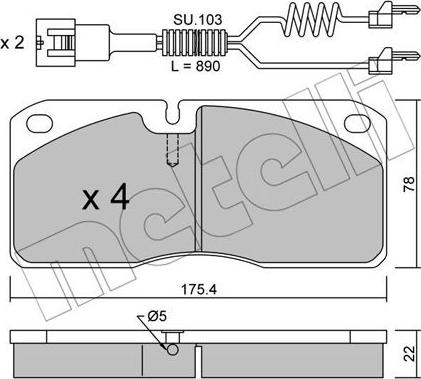 Metelli 22-0269-3K - Set placute frana,frana disc aaoparts.ro