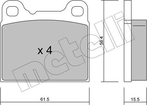 Metelli 22-0200-0 - Set placute frana,frana disc aaoparts.ro