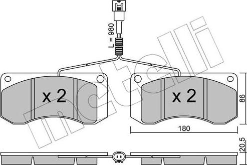 Metelli 22-0272-1 - Set placute frana,frana disc aaoparts.ro