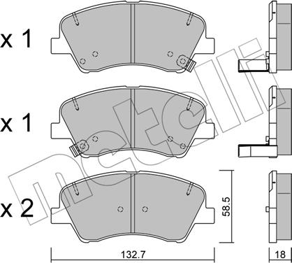 Metelli 22-1167-0 - Set placute frana,frana disc aaoparts.ro