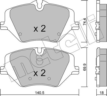 Metelli 22-1354-0 - Set placute frana,frana disc aaoparts.ro