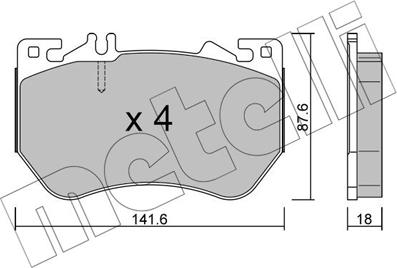 Metelli 22-1358-0 - Set placute frana,frana disc aaoparts.ro