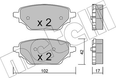 Metelli 22-1352-0 - Set placute frana,frana disc aaoparts.ro
