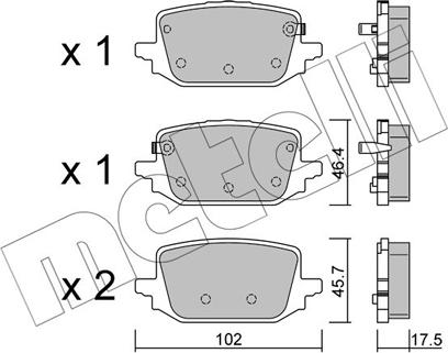 Metelli 22-1366-0 - Set placute frana,frana disc aaoparts.ro