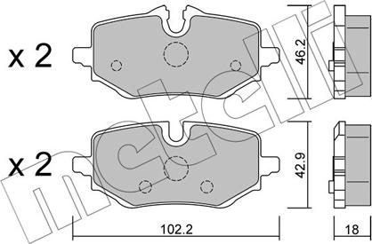 Metelli 22-1368-0 - Set placute frana,frana disc aaoparts.ro