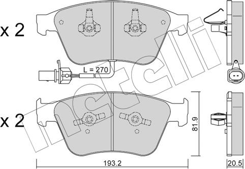 Metelli 22-1253-0 - Set placute frana,frana disc aaoparts.ro