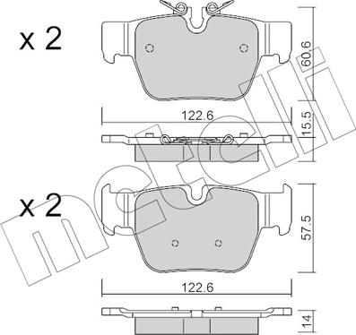 Metelli 22-1267-0 - Set placute frana,frana disc aaoparts.ro