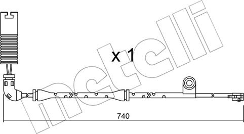 Metelli SU.195 - Senzor de avertizare,uzura placute de frana aaoparts.ro