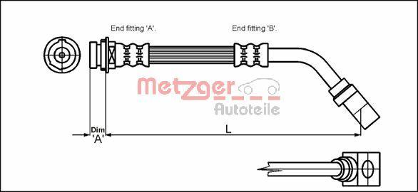 Metzger 4114751 - Furtun frana aaoparts.ro