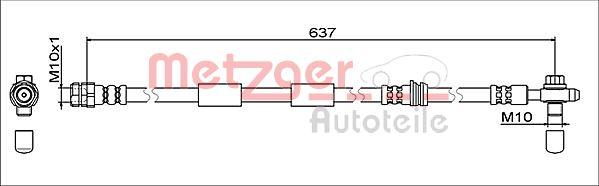 Metzger 4111475 - Furtun frana aaoparts.ro