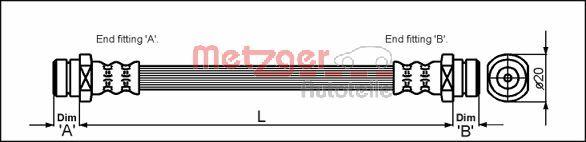 Metzger 4113313 - Furtun frana aaoparts.ro