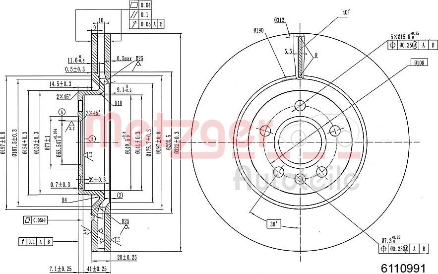 Metzger 6110991 - Disc frana aaoparts.ro