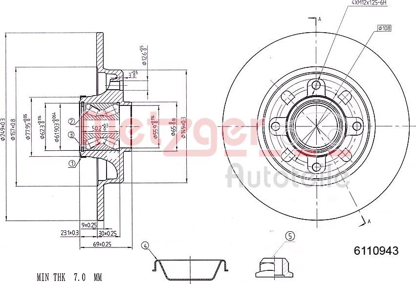 Metzger 6110943 - Disc frana aaoparts.ro