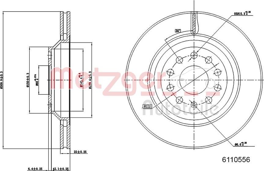 Metzger 6110556 - Disc frana aaoparts.ro