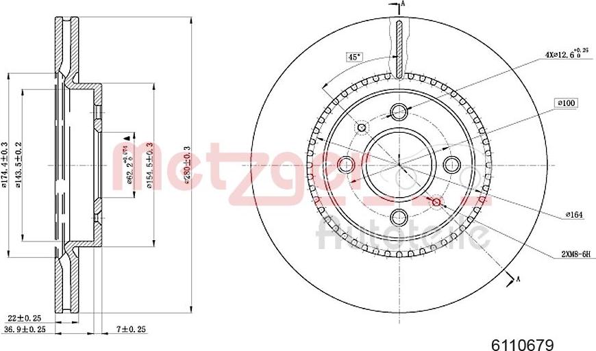 Metzger 6110679 - Disc frana aaoparts.ro