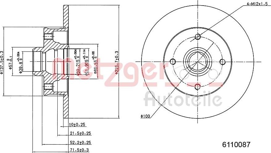 Metzger 6110087 - Disc frana aaoparts.ro
