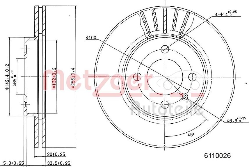 Metzger 6110026 - Disc frana aaoparts.ro