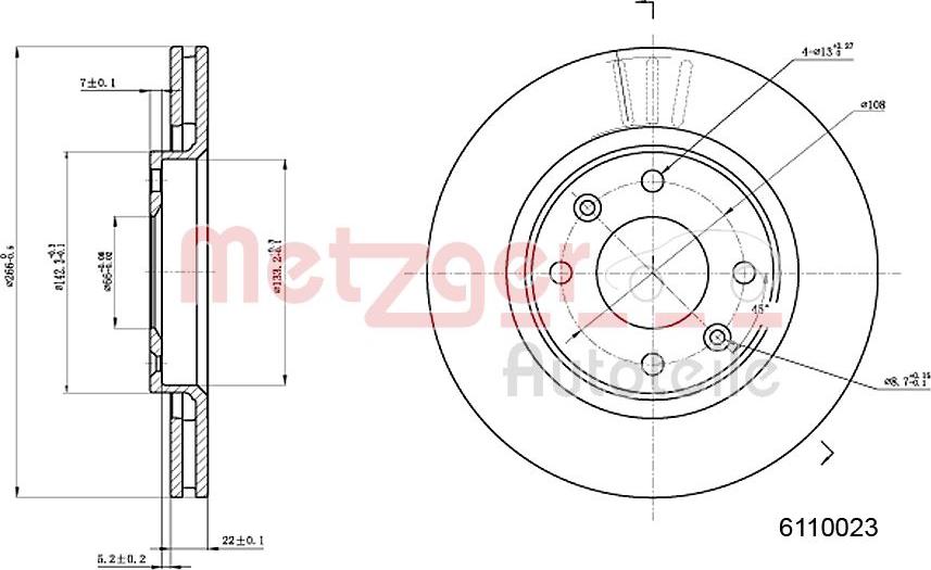 Metzger 6110023 - Disc frana aaoparts.ro