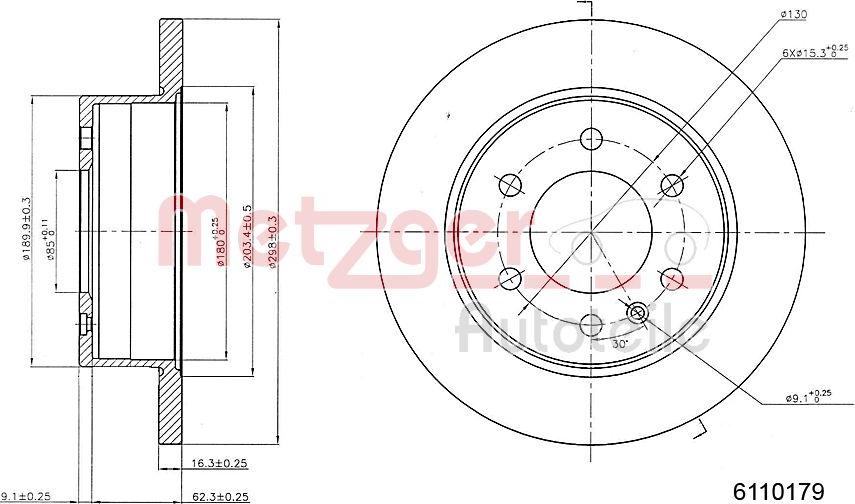 Metzger 6110179 - Disc frana aaoparts.ro