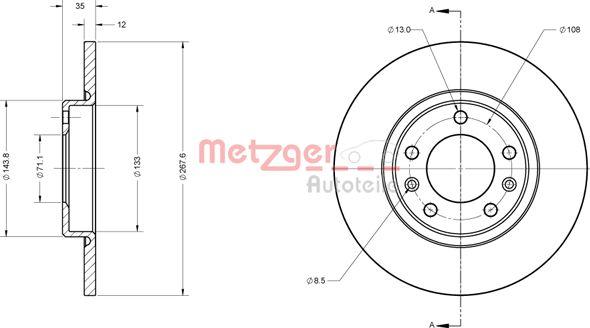 Metzger 6110815 - Disc frana aaoparts.ro