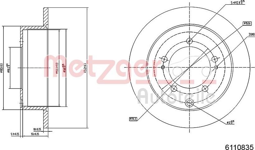 Metzger 6110835 - Disc frana aaoparts.ro