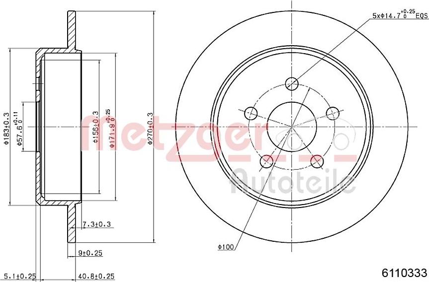 Metzger 6110333 - Disc frana aaoparts.ro