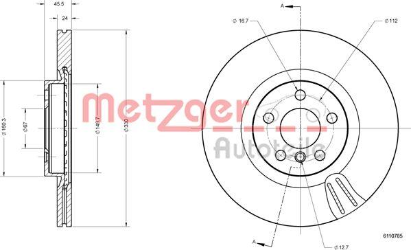Metzger 6110785 - Disc frana aaoparts.ro