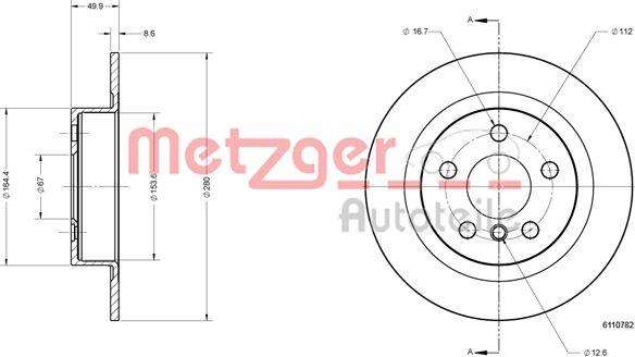 Metzger 6110782 - Disc frana aaoparts.ro