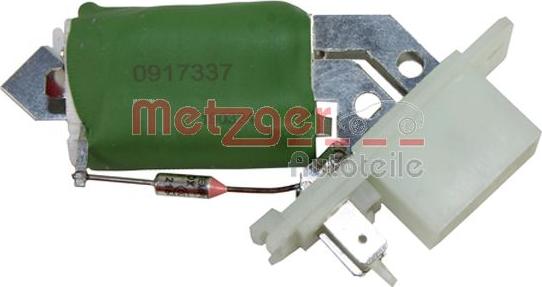 Metzger 0917337 - Rezistor, ventilator habitaclu aaoparts.ro