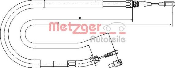 Metzger 10.9873 - Cablu, frana de parcare aaoparts.ro