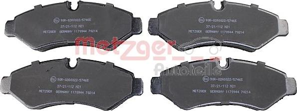 Metzger 1170944 - Set placute frana,frana disc aaoparts.ro