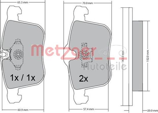 Metzger 1170481 - Set placute frana,frana disc aaoparts.ro