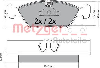 Metzger 1170597 - Set placute frana,frana disc aaoparts.ro