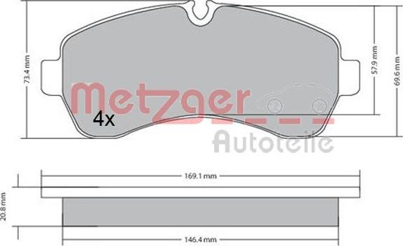 Metzger 1170521 - Set placute frana,frana disc aaoparts.ro