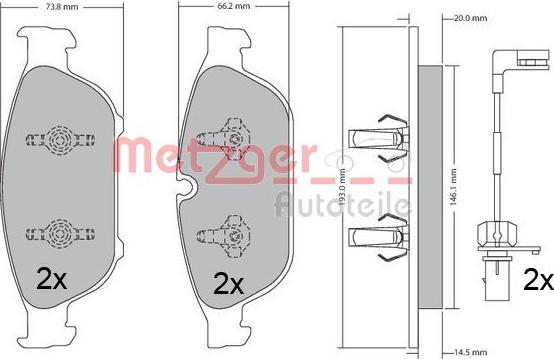 Metzger 1170657 - Set placute frana,frana disc aaoparts.ro