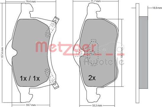 Metzger 1170091 - Set placute frana,frana disc aaoparts.ro