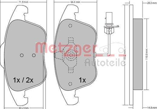 Metzger 1170156 - Set placute frana,frana disc aaoparts.ro