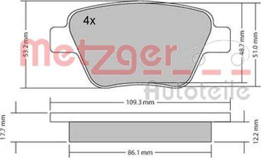 Metzger 1170106 - Set placute frana,frana disc aaoparts.ro
