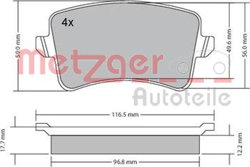Metzger 1170113 - Set placute frana,frana disc aaoparts.ro