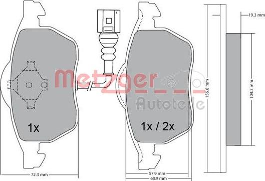 Metzger 1170122 - Set placute frana,frana disc aaoparts.ro