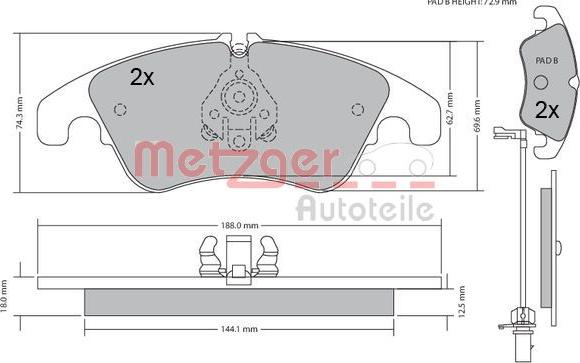 Metzger 1170127 - Set placute frana,frana disc aaoparts.ro