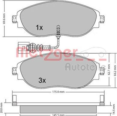 Metzger 1170173 - Set placute frana,frana disc aaoparts.ro