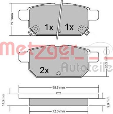 Metzger 1170360 - Set placute frana,frana disc aaoparts.ro