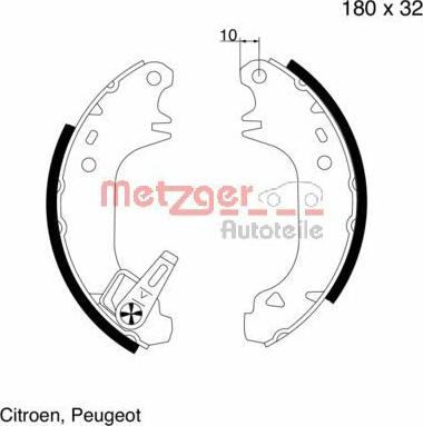 Metzger MG 508 - Set saboti frana aaoparts.ro