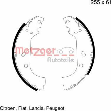 Metzger MG 600 - Set saboti frana aaoparts.ro